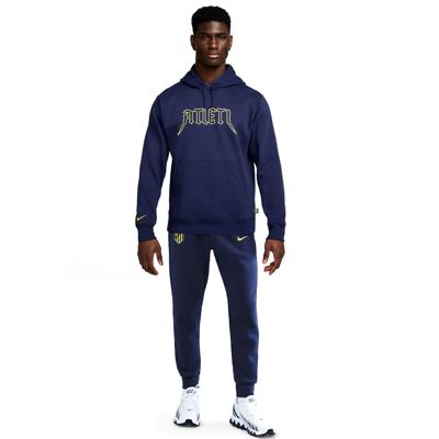 Nike Atletico Madrid Club Joggingpak Hooded 2025-2026 Donkerblauw Felgeel