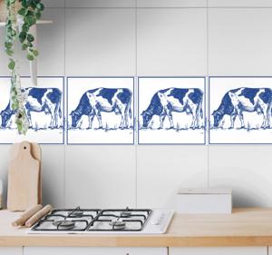 Tegelsticker keuken delfts blauwe koe