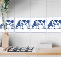 Tegelsticker keuken delfts blauwe koe - thumbnail