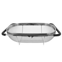 2 stks roestvrijstaal Foldingf filter keuken gereedschap drainage huishoudelijke intrekbare plantaardige fruit mand grootte: 24x34x11cm