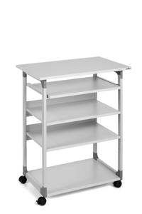 Durable Computertrolley In hoogte verstelbaar, Met wieltjes Hoogte: 950 tot 1150 mm (l x b) 500 mm x 750 mm Grijs SYSTEM 75 VH 372010