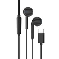 TIANSTON E50 Type-C bedrade oortelefoon digitale decodering draad controle muziek Headset - zwart - thumbnail