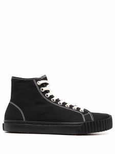 Maison Margiela baskets montantes Tabi en toile - Noir