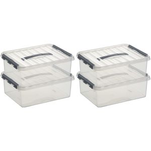 6x Opberg boxen/opbergdozen 12 liter 40 x 30 x 14 cm kunststof