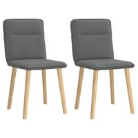 Eetkamerstoelen 2 st stof donkergrijs