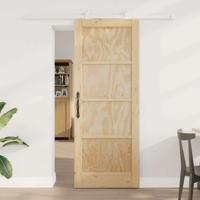 Schuifdeur met Bevestigingsset 78x202 cm van massief vurenhout