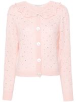 Alessandra Rich cardigan à détails de strass - Rose