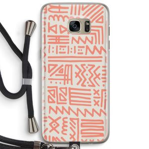 Marrakech Pink: Samsung Galaxy S7 Edge Transparant Hoesje met koord