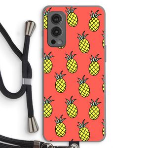 Ananas: OnePlus Nord 2 5G Transparant Hoesje met koord