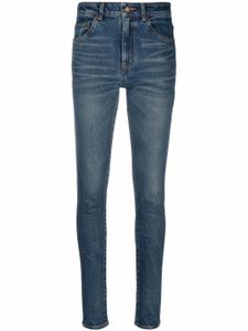 Saint Laurent jean skinny à effet délavé - Bleu