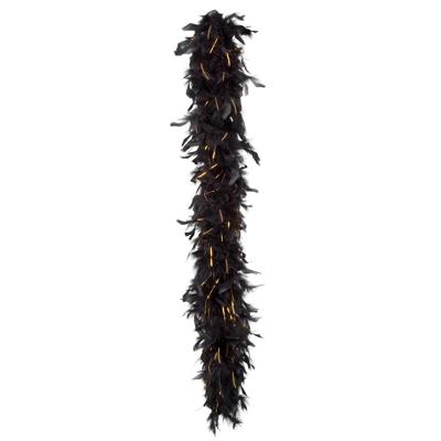 Kerst boa - veren slinger - zwart/goud - 180 cm - 50 gram - kerstboomversiering - kerstslinger