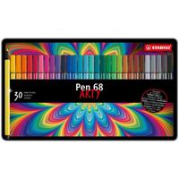 Viltstift STABILO Pen 68/30 Arty medium assorti blik à 30 stuks