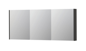 INK SPK2 spiegelkast met 3 dubbelzijdige spiegeldeuren, 6 verstelbare glazen planchetten, stopcontact en schakelaar 180 x 14 x 73 cm, hoogglans