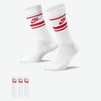 Nike Sportswear Everyday Essential Sportsokken 3-Pack Wit Rood