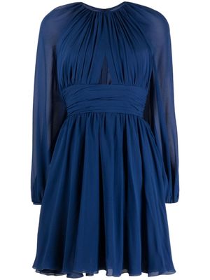 Giambattista Valli robe courte en chiffon à découpe - Bleu