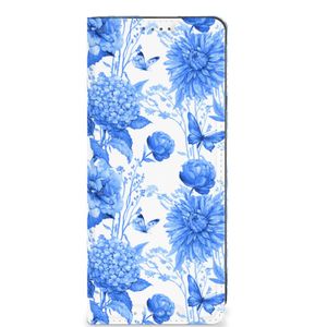 Smart Cover voor Sony Xperia 5 V Flowers Blue