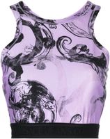 Versace Jeans Couture haut crop à imprimé baroque - Violet