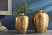 Elegantes Vasen 2er Set ORIENTAL 32cm goud im Rice Hammerschlag Design - 41532