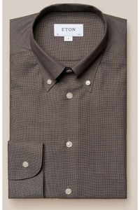 ETON Contemporary Fit Overhemd bruin, Effen