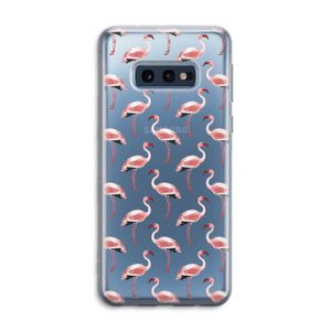 Flamingoprint groen: Samsung Galaxy S10e Transparant Hoesje