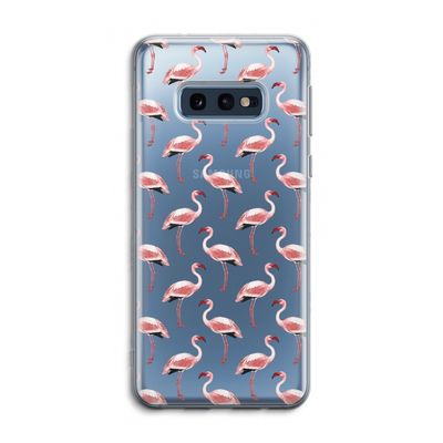 Flamingoprint groen: Samsung Galaxy S10e Transparant Hoesje