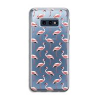 Flamingoprint groen: Samsung Galaxy S10e Transparant Hoesje