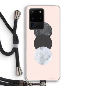 Marmeren cirkels: Samsung Galaxy S20 Ultra Transparant Hoesje met koord