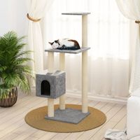 VidaXL Kattenkrabpaal met sisal krabpalen 104 cm lichtgrijs