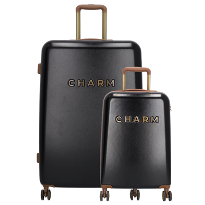 Charm London Capetown Travel Trolley Set-Black