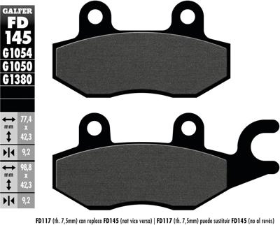 GALFER remblokken "fd145" brake pad fd145 g1054 organic
