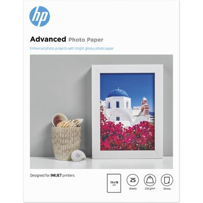 Glanzend Fotopapier HP Q8696A A5 25 Lakens (25 Stuks)