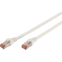 Digitus DK-1644-100/WH RJ45 Netwerkkabel, patchkabel CAT 6 S/FTP 10.00 m Wit Vlambestendig, Folie afscherming, Afscherming gevlochten, Afgeschermd, - thumbnail