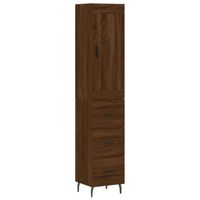 vidaXL Hoge kast 34,5x34x180 cm bewerkt hout bruin eikenkleur