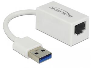 DeLOCK SuperSpeed USB-A (USB 3.1 Gen 1) male > Gigabit LAN 10/100/1000 Mbps compact adapter 0,127 meter