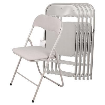 Urban Living Klapstoel - 6x - met stoffen zitting - beige - 44 x 45 x 80 cm - metaal Urban Living Klapstoel - 6x - met stoffen zitting - beige - 44 x 45 x 80 cm - metaal