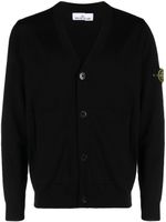 Stone Island hoodie en laine vierge à patch logo - Noir