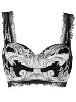 Versace corset en soie à imprimé baroque - Noir