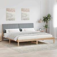 Bedframe met hoofdeinde Bruin 200 x 200 cm Massief grenenhout