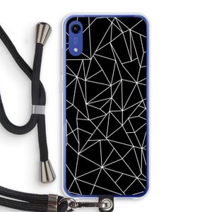 Geometrische lijnen wit: Honor Play 8A Transparant Hoesje met koord