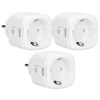 Alecto SMART-PLUG10 - Smart wifi tussenstekker, 16A, 3680W, 3 pack, wit