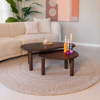 Livingfurn Organische Salontafel 'Nubi' Mangohout, Set van 2 stuks, kleur bruin Livingfurn Organische Salontafel 'Nubi' Mangohout, Set van 2 stuks, kleur bruin