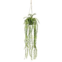 Groene Ficus Pumila kunstplant 60 cm in hangende pot - Kunstplanten/nepplanten - thumbnail