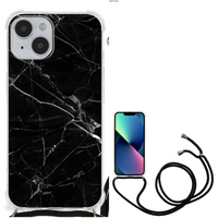 iPhone 14 Anti-Shock Hoesje Marmer Zwart - Origineel Cadeau Vader - thumbnail