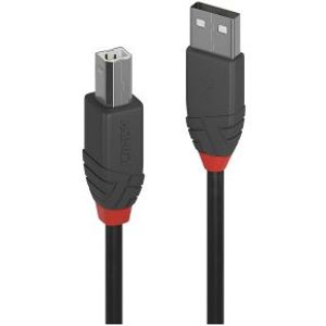 Lindy 36677 USB-kabel 10 m USB 2.0 USB A USB B Zwart, Grijs, Rood