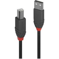 Lindy 36677 USB-kabel 10 m USB 2.0 USB A USB B Zwart, Grijs, Rood - thumbnail