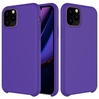 Effen kleur Liquid silicone schokbestendig Case voor iPhone 11 Pro (paars)