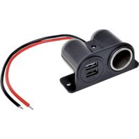 IWH Stopcontact met USB 12/24 Volt 2100 mA Stroombelasting (max.): 4.2 A 12 of 24 V=