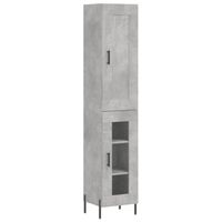 vidaXL Hoge kast 34,5x34x180 cm bewerkt hout betongrijs - thumbnail