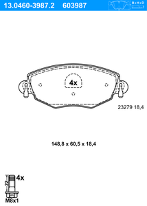 Remblokkenset, schijfrem ATE, u.a. für Ford, Jaguar