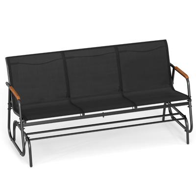 Schommelbank voor 2/3 Personen Terrasbank met Ademende Stoffen Zitting Schommelstoel voor Tuin Terras Balkon Zwart-74 x 169 x 84 cm Schommelbank voor 2/3 Personen Terrasbank met Ademende Stoffen Zitting Schommelstoel voor Tuin Terras Balkon Zwart-74 x 169 x 84 cm